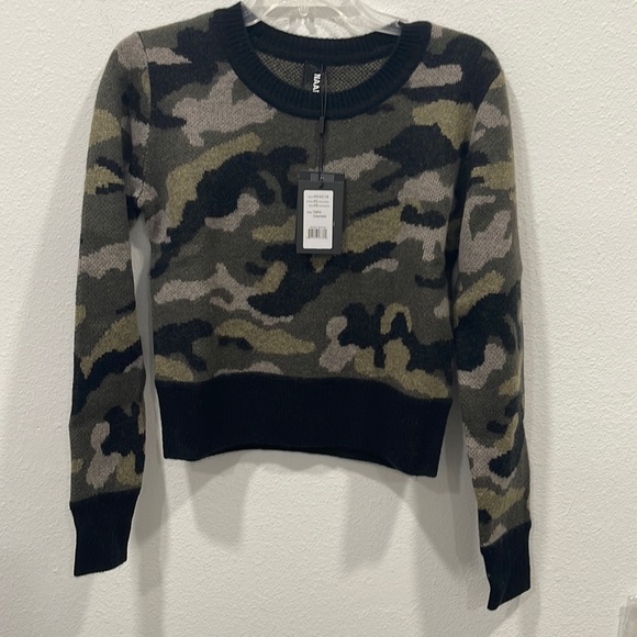 NAADAM Sweaters - Naadam Cashmere Wool Blend Camo Crewneck Sweater XS Crop R53